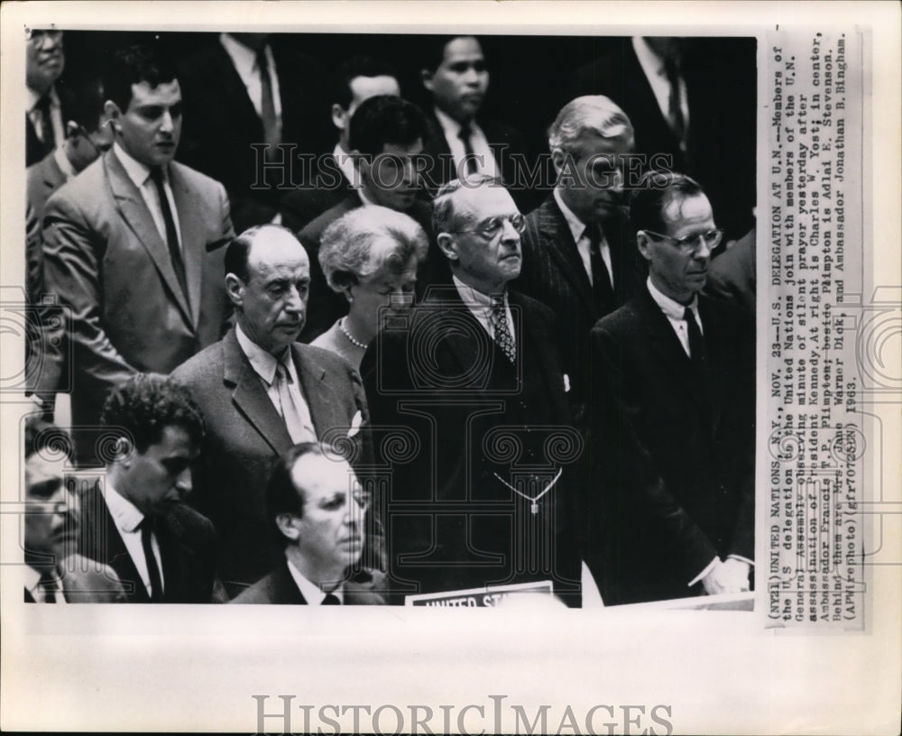 1963 Press Photo Members of the U.S. delegation to the United Nations - Historic Images