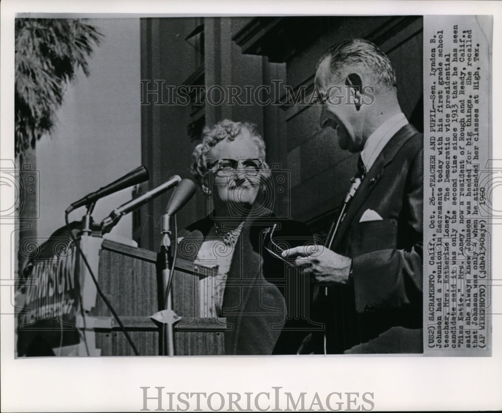 1960 Press Photo Sen.Lyndon B.Johnson Had Reunion in Sacramento - Historic Images