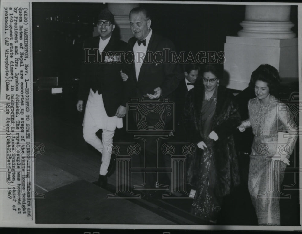 1967 King Mabendra and Queen Ratna Escorted by Pres.and Mrs. Johnson-Historic Images
