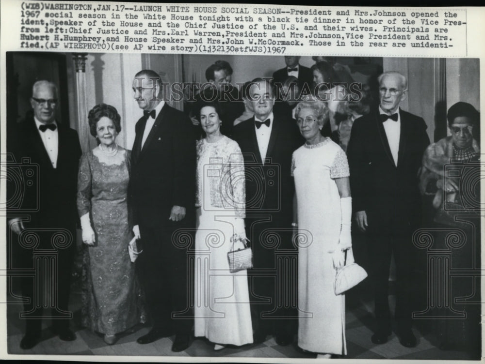 1967 Pres.and Mrs.Johnson Opened the 1967 Social Season in White Hse - Historic Images