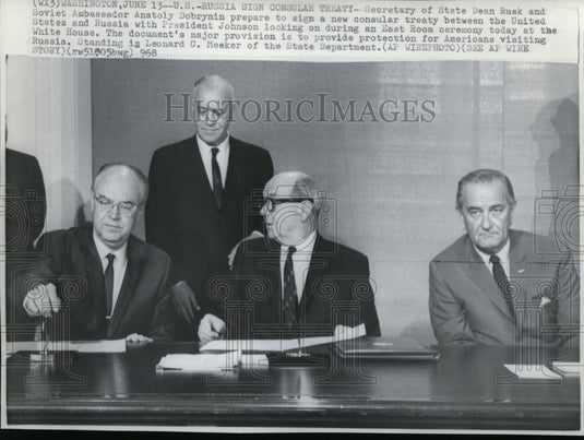 1968 Press Photo Secretary of State Dean Rusk and Soviet Ambassador Anatoly - Historic Images