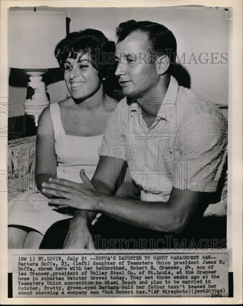 1961 Press Photo Barbara Hoffa, daughter of James R. Hoffa, shown with her - Historic Images