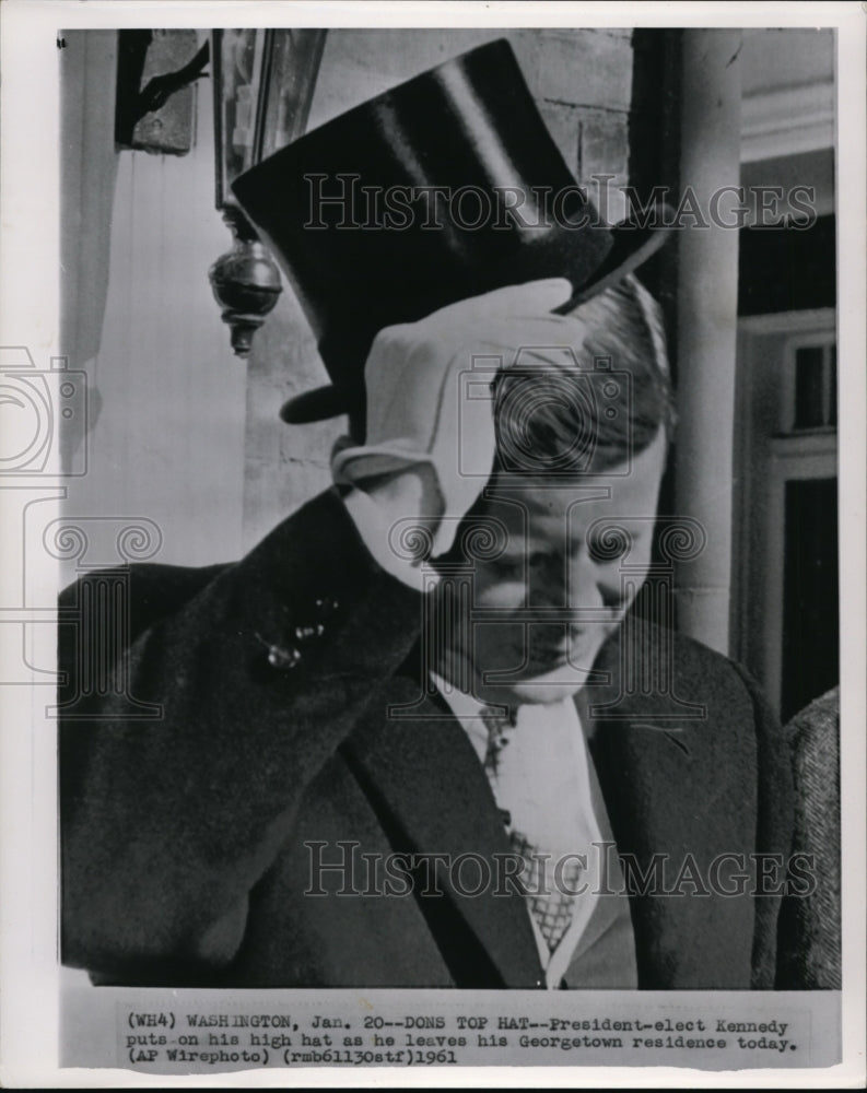 1961 President Kennedy as he leaves his Georgetown residence - Historic Images