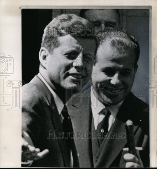 1962 Wire Photo Pres.Kennedy and Pres. Joao Goulart are Smiling Twosome - Historic Images