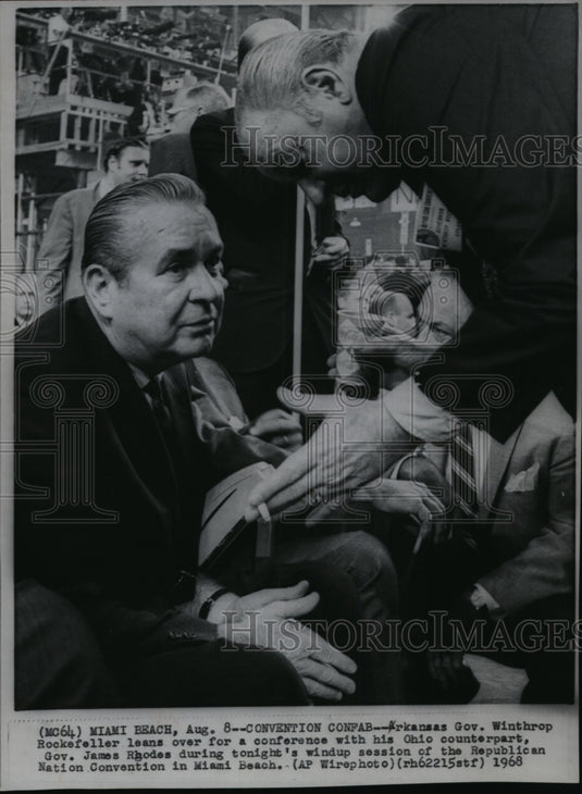 1968 Arkansas Gov Winthrop Rockefeller & Ohio Gov James Rhodes - Historic Images