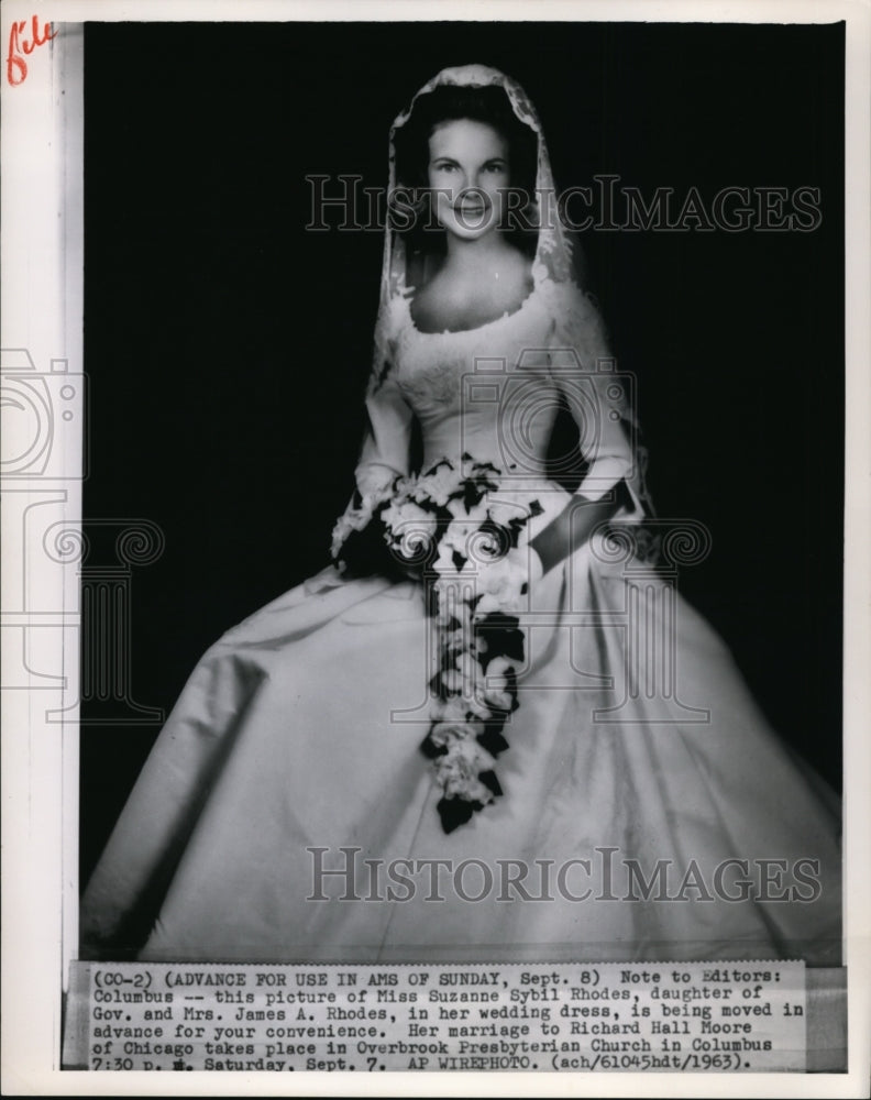 1963 Press Photo Miss Suzanne Sybil Rhodes, daughter of Gov. James A. Rhodes - Historic Images