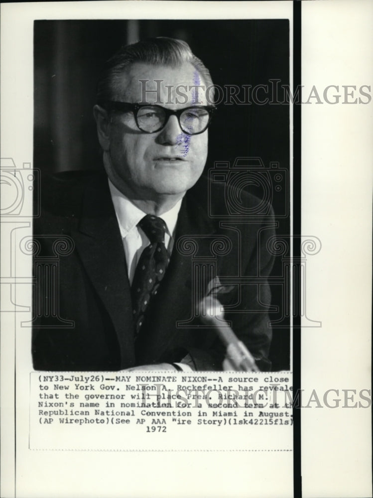 1972 Press Photo New York Gov. Nelson A. Rockefeller - Historic Images