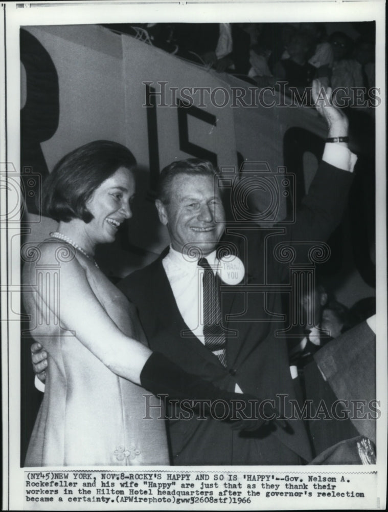 1966 Press Photo Gov. Nelson A. Rockefeller and his wife are just that as they - Historic Images