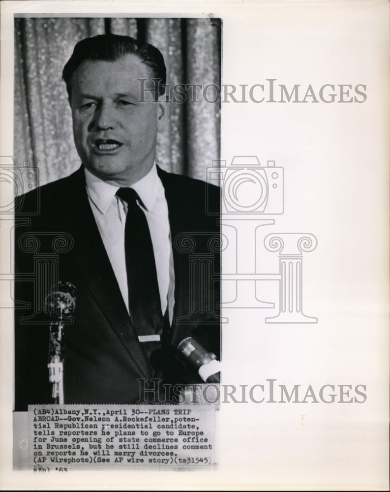 1963 Press Photo Gov. Nelson A. Rockefeller potential Republican presidential - Historic Images