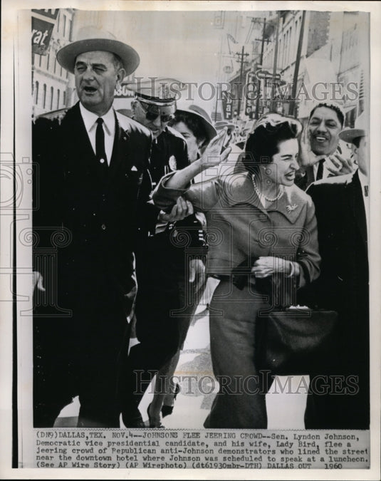 1960 Wire Photo Sen. Lyndon Johnson Democratic vice presidential candidate - Historic Images