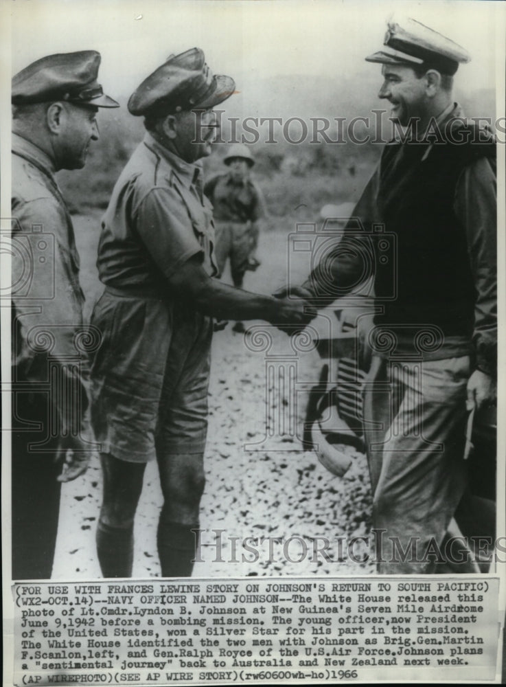 1966 Wire Photo Lt.Cmdr. Johnson at New Guinea&#39;s 7-mile Airdrome - cvw11133 - Historic Images