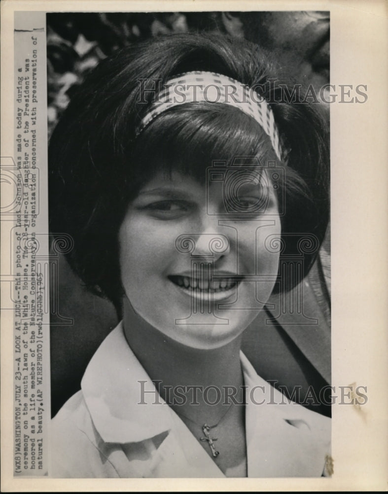 1965 Press Photo Luci Johnson, daughter of the President - Historic Images