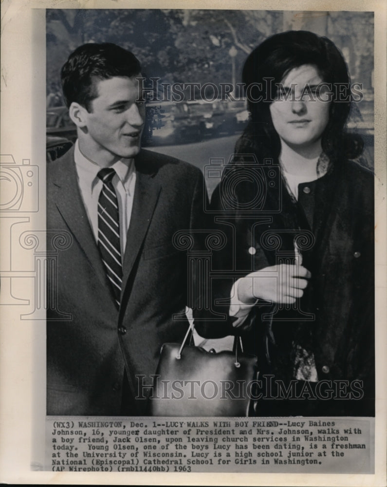 1963 Press Photo Lucy Baines Johnson, younger daughter of President Johnson - Historic Images