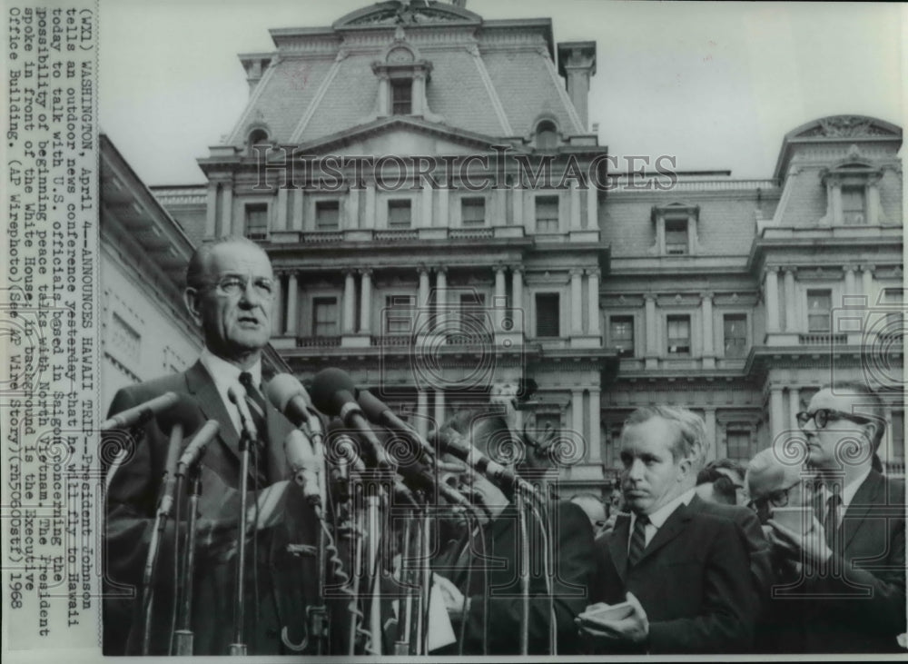 1968 Press Photo President Johnson will fly to Hawaii to talk with U.S. official - Historic Images