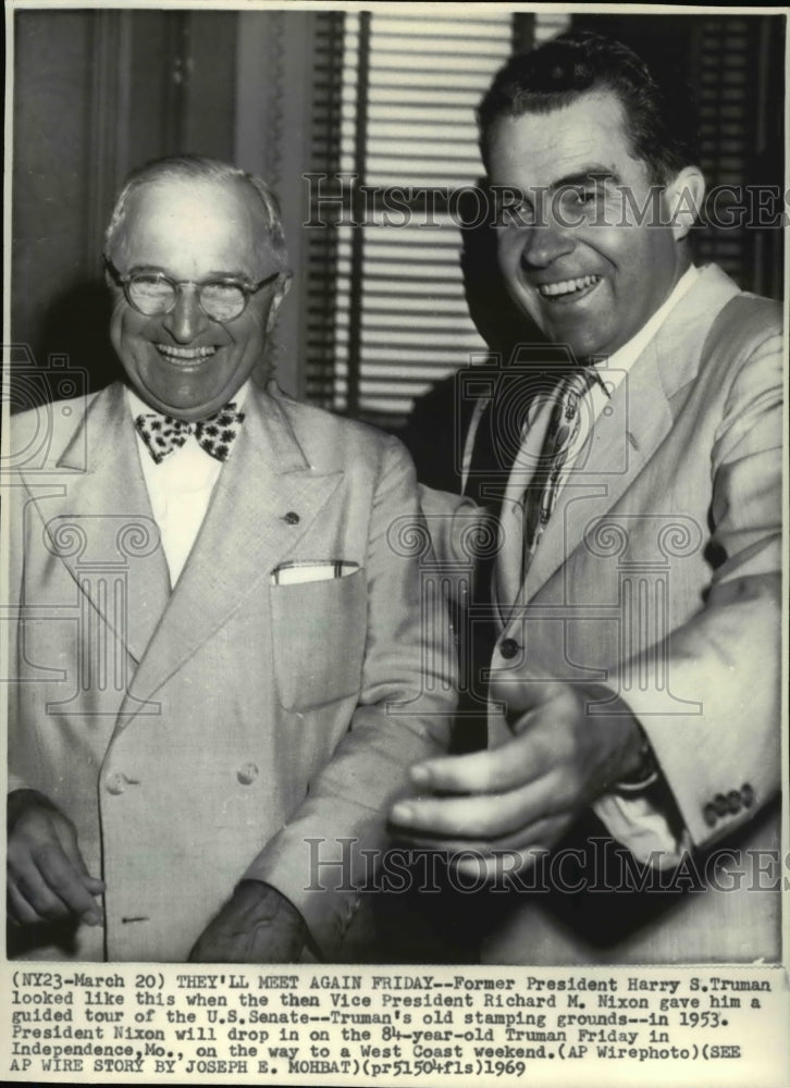 1969 Press Photo Former Pres Harry Truman looked like this when - Historic Images