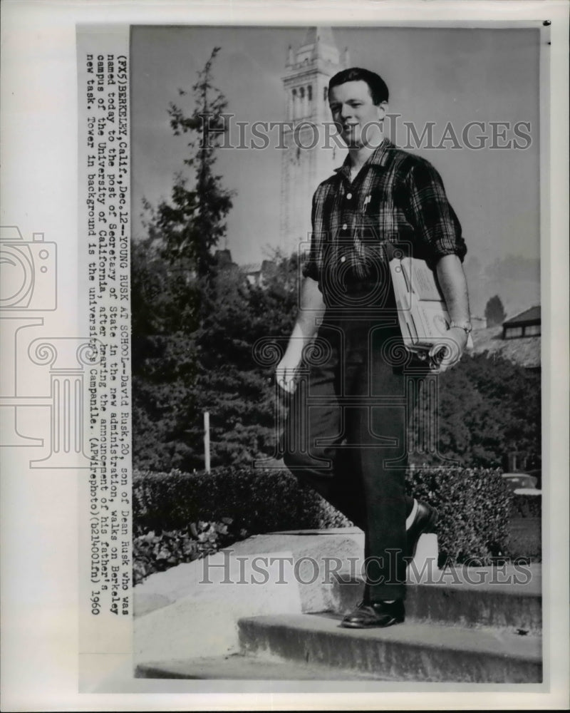 1960 Press Photo David Rusk son of the Dean Rusk, U.S. Secretary of State. - Historic Images