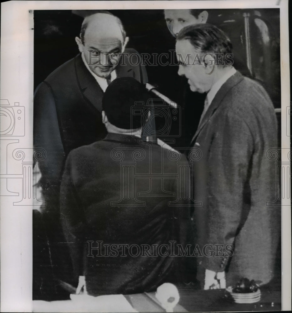 1961 Press Photo Rusk&amp;Harriman greets Prince Sihanouk on Int&#39;l Conference onLaos - Historic Images