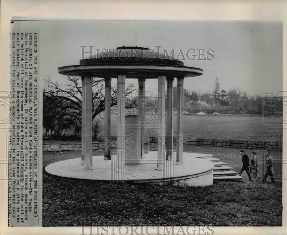 1964 Press Photo The Magna Carts Memorial at Runnymede, 22 miles west of - Historic Images