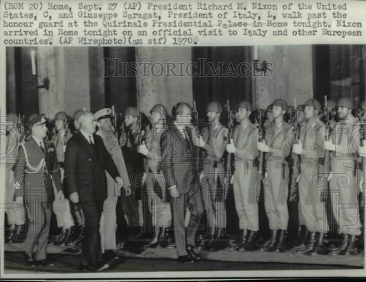 1970 Press Photo Pres.Richard Nixon at the Quirinale Presidential Palace in Rome - Historic Images