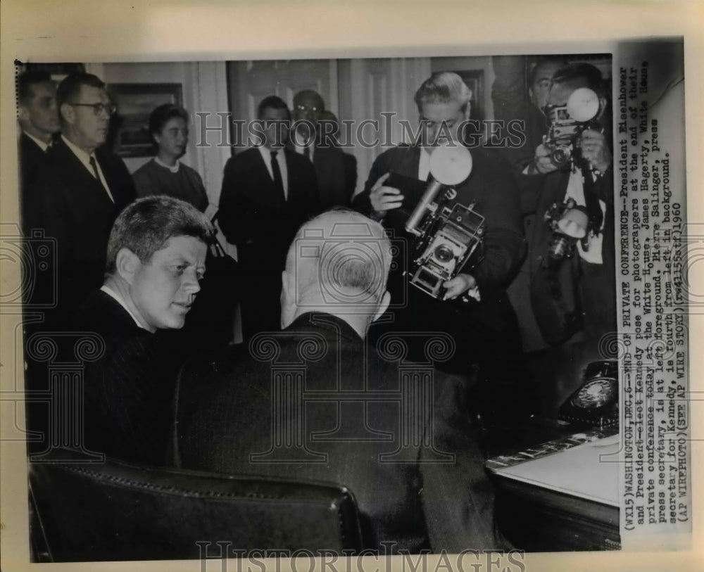 1960 End of private conference of Pres. Eisenhower &amp; Kennedy at WH - Historic Images