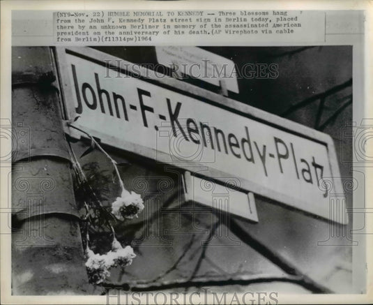 1964 Press Photo Humble Memorial to Kennedy in Berlin - Historic Images