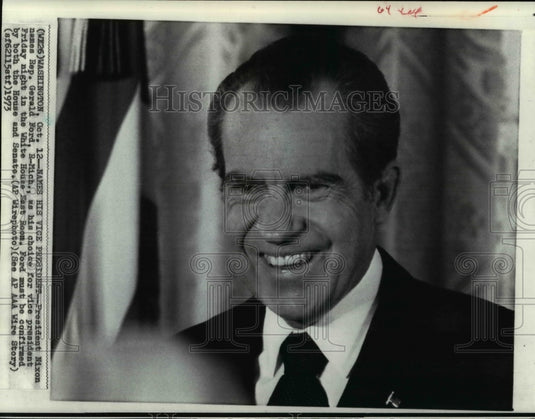 1973 Press Photo Pres Nixon names Rep Gerald Ford as his choice for ViP - Historic Images