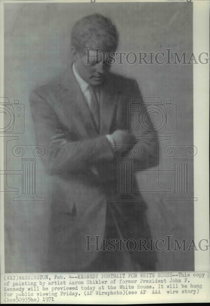 1971 Press Photo Kennedy Portait at the White House - Historic Images