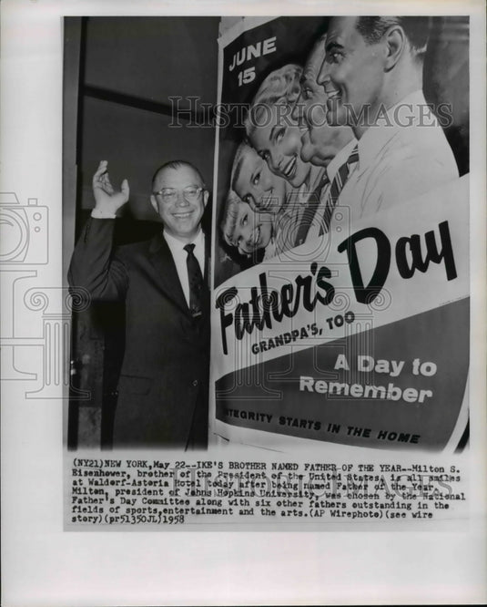 1958 Press Photo Milton S. Eisenhower, brother of Pres. of the United States - Historic Images