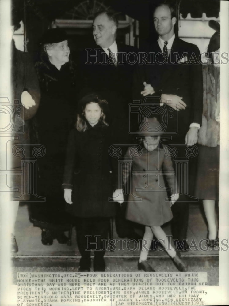 1938 Press Photo The White House held four generations of Roosevelt&#39;s this - Historic Images