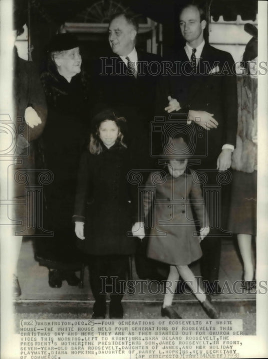 1938 Press Photo The White House held four generations of Roosevelt's this - Historic Images