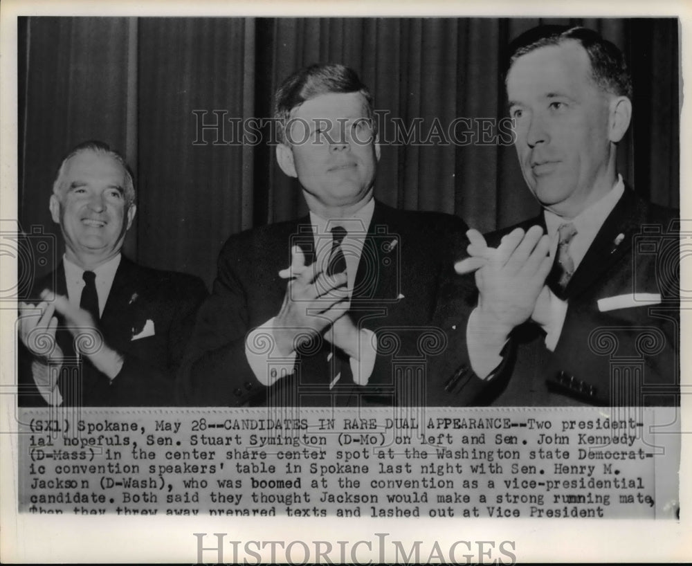 Press Photo Symington&amp;Kennedy at State Democratic Convention in Spokane - Historic Images