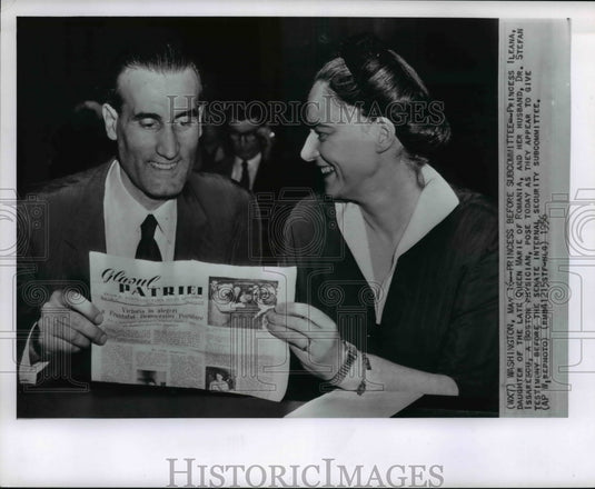 1956 Press Photo Princess Ileana with Dr. Issaresou to testify in subcommittee - Historic Images
