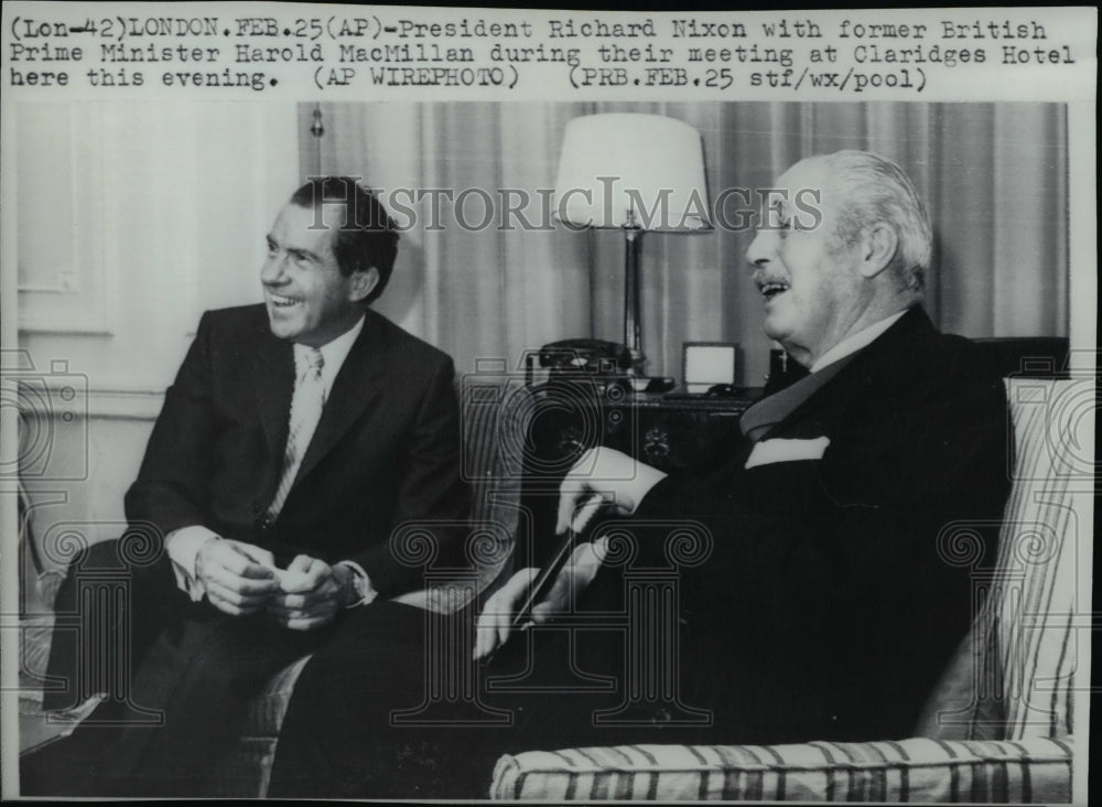 1969 President Richard Nixon with former British Prime Minister - Historic Images