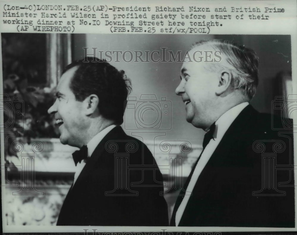 1969 Press Photo Pres Richard Nixon &amp; British Prime Minster Harold Wilson - Historic Images