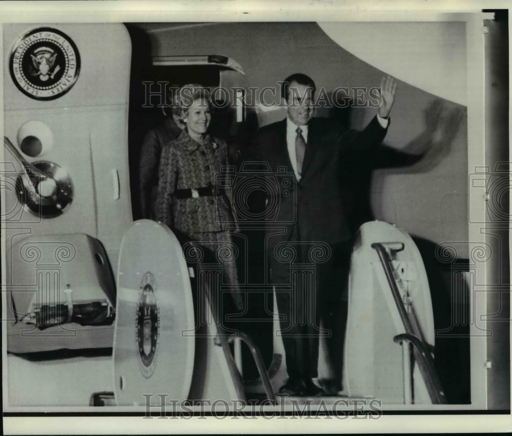 1970 Press Photo Pres Richard Nixon &amp; wife arrived in Washington - Historic Images