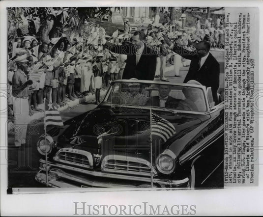 1957 Wire Photo Vice Presidents Richard Nixon & William Tolbert Jr - cvw12759 - Historic Images