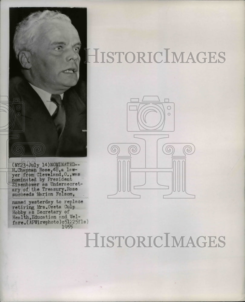 1955 Press Photo H Chapman Rose nominated for Asst Sec of Treasury - Historic Images