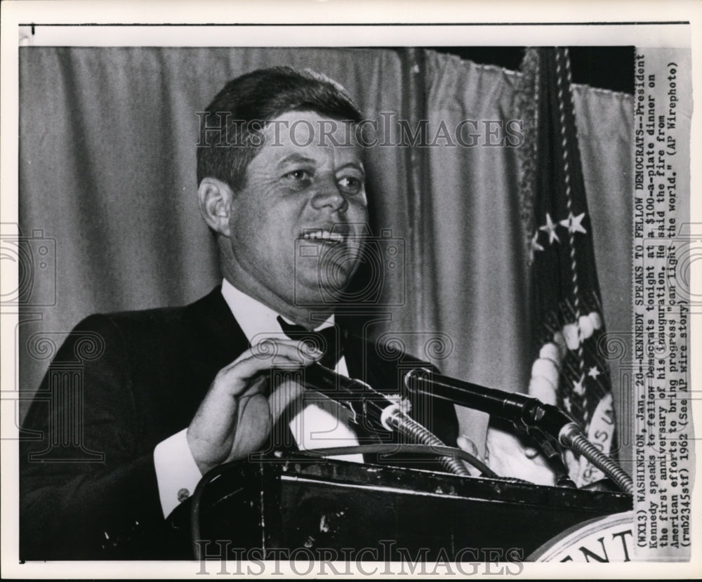 1962 Press Photo Pres. Kennedy speaks to Fellow Democrats - Historic Images