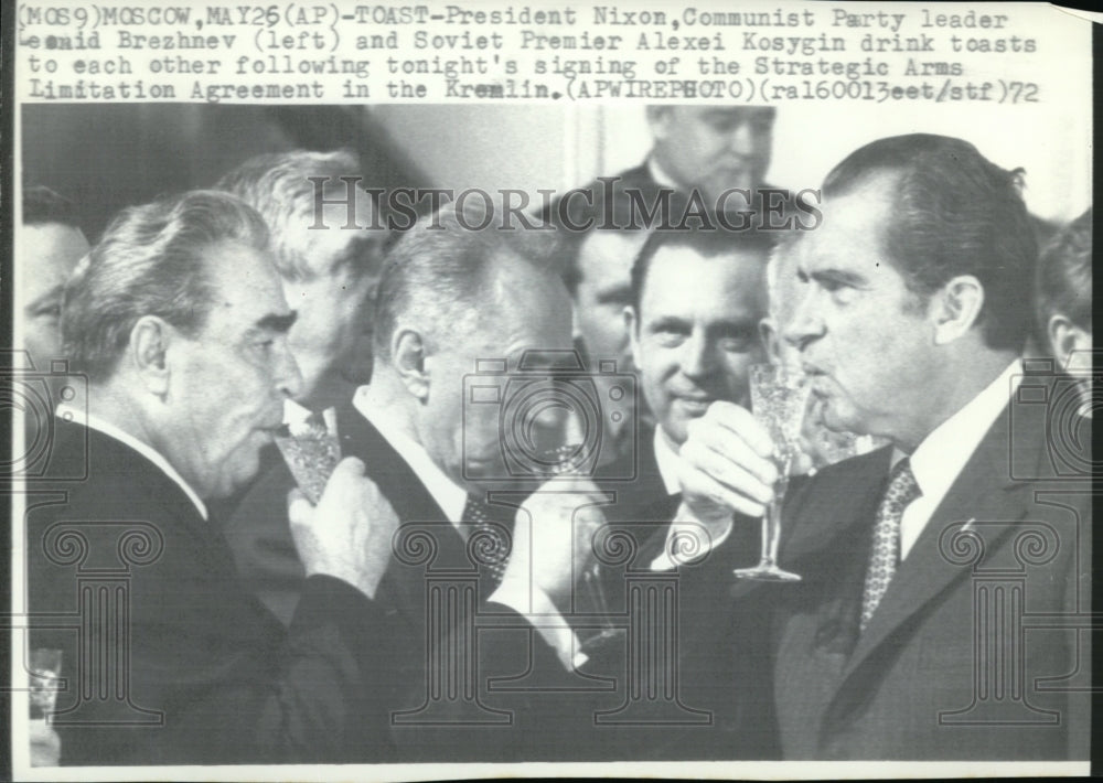 1972 Press Photo Pres Nixon, Communist Party Leader said Brezhnev and Soviet - Historic Images