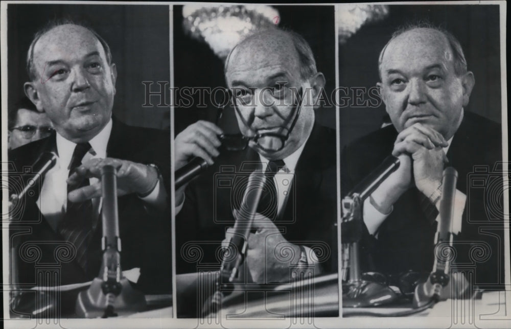 1968 Press Photo Dean Rusk, testifies at Senate Foreign Committee in Washington. - Historic Images