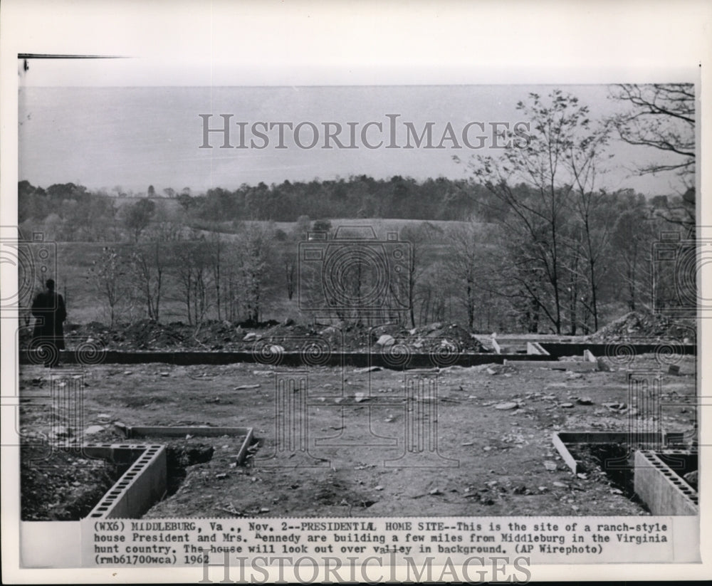 1962 Press Photo The Presidential Home site of Kennedy in Virginia hunt country, - Historic Images