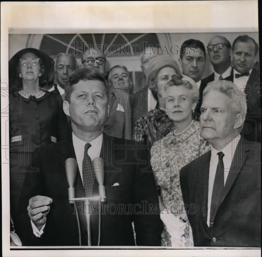 1961 Press Photo Pres. Kennedy appeals for Foreign Aid backing in White House - Historic Images