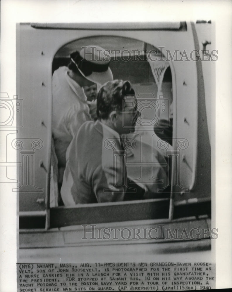 1940 Press Photo Haven Roosevelt son of John Roosevelt abroad yacht Potomac. - Historic Images