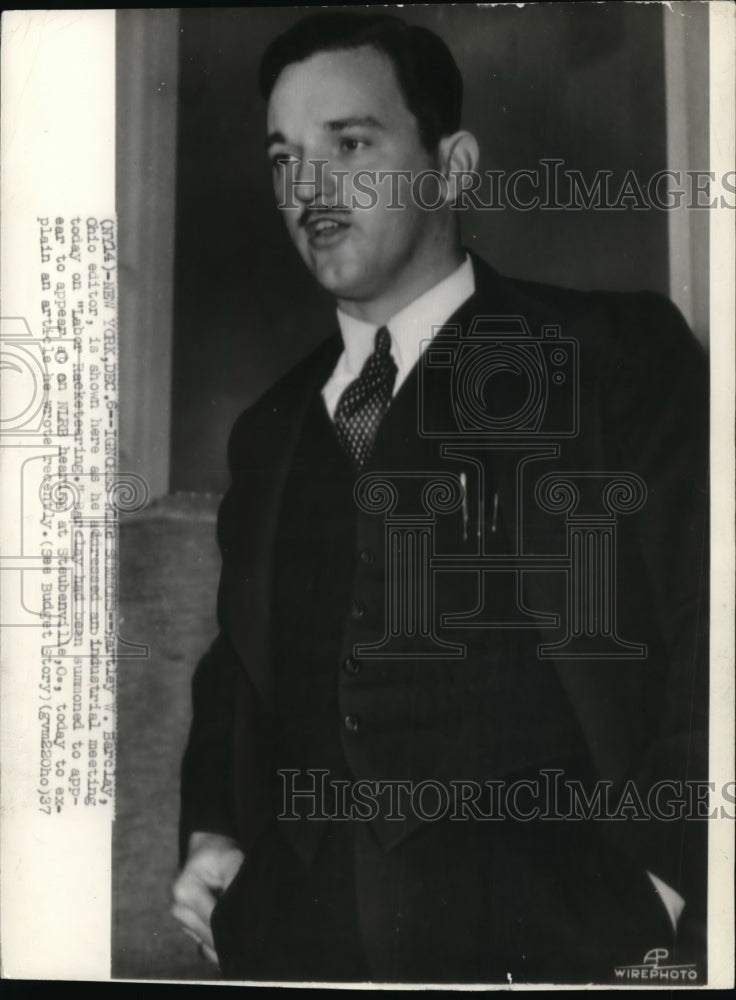 1937 Press Photo Barclay ignores NLRB hearing at Steubenville, O. - Historic Images