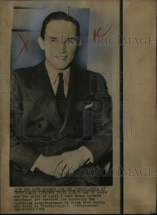 1966 Press Photo 30 years ago that Hauptmann was executed for murdering - Historic Images