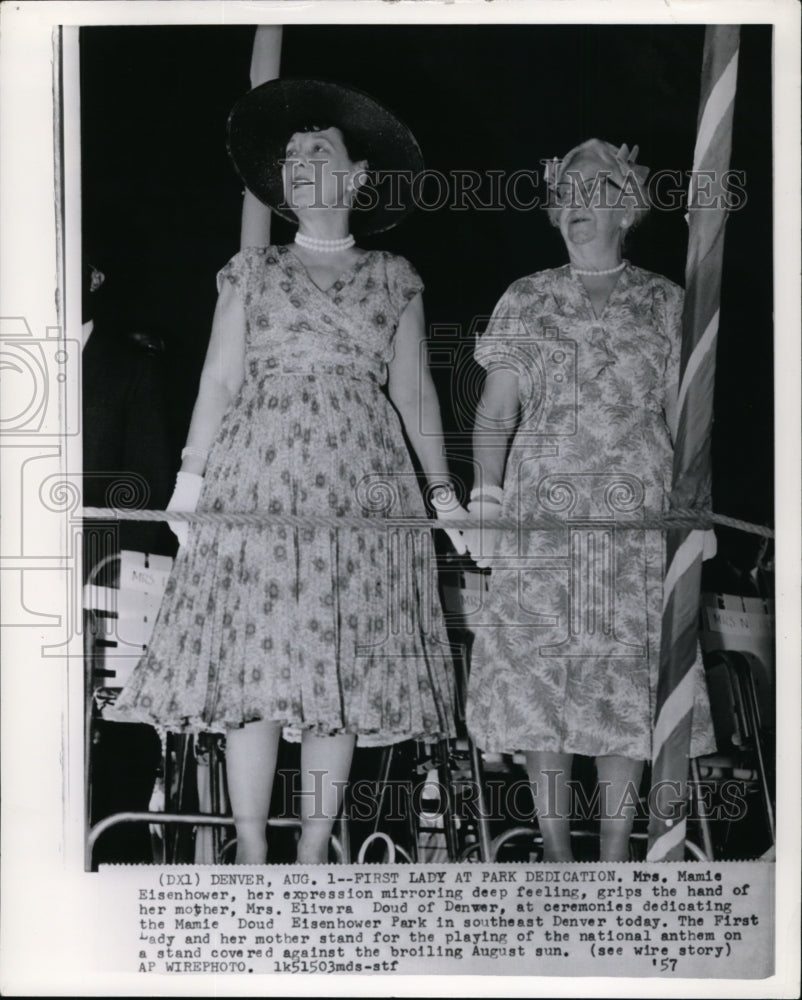 1957 Press Photo Mamie at Park Dedication in southeast Denver - Historic Images