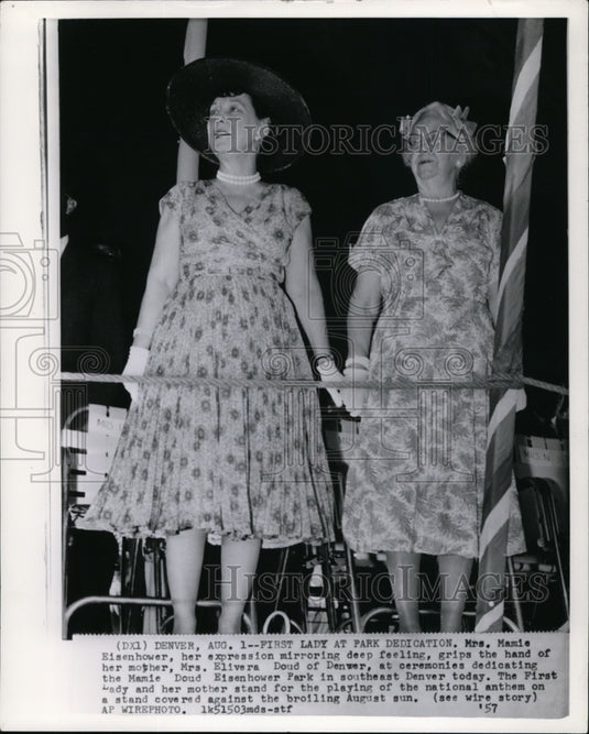 1957 Press Photo Mamie at Park Dedication in southeast Denver - Historic Images