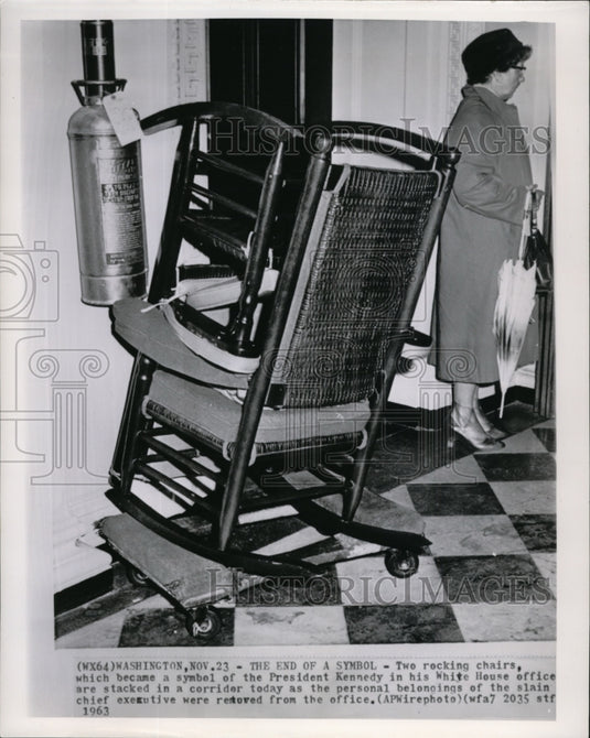 1963 Press Photo The End of a symbol of the Pres. Kennedy in the White House - Historic Images