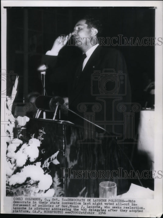 1946 Press Photo Ohio democrats in their state convention voted all-out - Historic Images