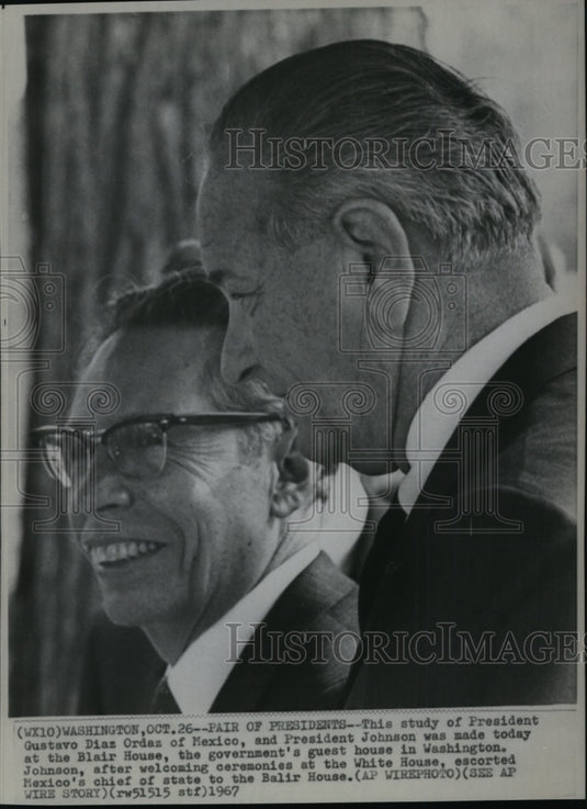 1967 Press Photo This study of President Gustavo Diaz Ordaz of Mexico - Historic Images